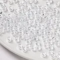 Transparent 4x7mm acrylic beads with large holes for DIY phone straps and crafts - 100pcs Pack / Clear White