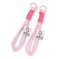 Dragonne de poignet tressée rose durable avec anneau métallique amovible pour téléphone - Porte-clés / 1 Pièce / Rose Foncé Et Rose Clair