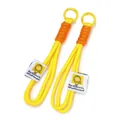 Dragonne tressée jaune et orange avec clip métallique circulaire pour clés ou mobile - 1 Pièce / Jaune