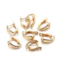 Ganci per orecchini francesi in ottone dorato per creazione di gioielli fai-da-te - Set da 6 / 18*11mm / KC Oro Rotondo