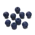 Marineblauwe houten kralen met schroefdraad voor DIY-sieraden en knutselen - Schroefdraad kogel / 20 Stuks/Verpakking (11x12mm) / Inktblauw