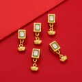 Five gold-plated mahjong luck charms with gold ingot pendant for DIY jewelry making - Mahjong White Tile with Sycee / 1 Piece (Approx 7.5*21.5mm) / Gold