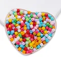 Perline di vetro cilindriche colorate in ciotola a cuore per la creazione di gioielli - 50 Pezzi / Colori Misti Scuri