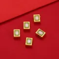 Elegant gold Mahjong White Dragon charms with drip oil enamel for DIY jewelry designs - Mahjong White Tile / 1 Piece (Approx 6.5*8.5mm) / Gold