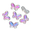 Iridescent transparent glass butterfly beads with Ruyi pattern for DIY jewelry making - 10 Pieces Pack / AB Color