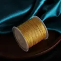 Premium 0.8mm metallic gold polyester cord for hand-weaving DIY jewelry making - Gold (Non-fading)