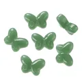 Small green butterfly-shaped glass beads for DIY jewelry making handicraft accessories - 10 Pieces Pack / Green Jade