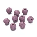 Perle tonde filettate in legno di loto viola macaron per gioielli fatti a mano DIY - Sfera filettata / 20 Pezzi/Confezione (11x12mm) / Viola