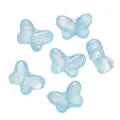 Translucent light blue butterfly glass beads for DIY jewelry and bracelet making - 10 Pieces Pack / Jelly Blue
