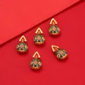 Set of five colorful enamel lucky gourd pendants for DIY jewelry and bracelet making - Money-Swallowing Beast - Blue / 1 Piece (Approx 11.5*20mm) / Blue