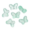 Light green translucent butterfly glass beads for DIY jewelry making accessories and charms - 10 Pieces Pack / Jelly Green