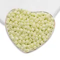 Perline di vetro giallo crema per creazione di gioielli fai-da-te in piatto cuore - Giallo chiaro