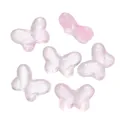 Six translucent pink glass butterfly beads for DIY jewelry making and bracelet charms - 10 Pieces Pack / Jelly Pink
