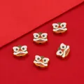 Detailed traditional Chinese lion dance enamel charms for DIY necklace bracelet crafts - Lion Dance / 1 Piece (Approx 10*13mm) / Gold