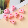 Cuentas de acrílico rosa pastel con agujero grande, letra P para hacer bisutería - Letra P (Modelo A) / 10 piezas / Rosa Claro