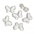 Transparent glass butterfly beads with through-holes for DIY jewelry and bracelet making - 10 Pieces Pack / Gold Pink