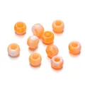 Vibrant orange and white mermaid finish acrylic large hole bucket beads for DIY crafts - 50 Pieces/Pack (6x9mm) / Orange Dual Tone