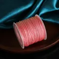 Premium 0.8mm chameleon red and gold polyester braided cord for DIY jewelry making - Rose Red