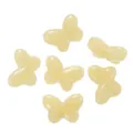 Set of pale yellow translucent butterfly-shaped glass beads for DIY handmade jewelry crafts - 10 Pieces Pack / Topaz