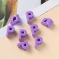 Cuentas de acrílico moradas con letra 'P' y agujeros grandes para joyería DIY y pulseras. - Letra P (Modelo A) / 10 piezas / Púrpura