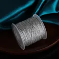 0.8mm silver metallic polyester cord for DIY handmade jewelry making and braiding - Silver (Non-fading)