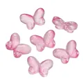 Set of six pink translucent glass butterfly beads for DIY handmade jewelry making accessories - 10 Pieces Pack / Gradient Pink