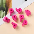 Cuentas de acrílico rosa letra P con agujero grande para creación de joyas DIY y pulseras - Letra P (Modelo A) / 10 piezas / Rosa rojo