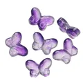 Set of six transparent purple glass butterfly beads for DIY jewelry making accessories - 10 Pieces Pack / Gradient Purple