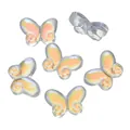 Iridescent transparent glass butterfly beads with through-hole for DIY jewelry making - 10 Pieces Pack / Aurora Color