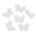 White translucent glass butterfly beads with ruyi pattern for DIY jewelry making accessories - 10 Pieces Pack / White Jade