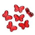 Set of six transparent red butterfly glass beads for DIY handmade jewelry making accessories - 10 Pieces Pack / Red