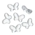 Set of transparent clear glass butterfly beads for DIY jewelry making accessories - 10 Pieces Pack / Clear White