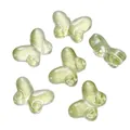 Set of light green translucent glass butterfly beads for DIY jewelry making and crafts - 10 Pieces Pack / Jade Green