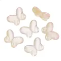Iridescent translucent pink and yellow glass butterfly beads for DIY jewelry making - 10 Pieces Pack / Pink Yellow