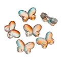 Blue and orange gradient glass butterfly beads with through-holes for DIY jewelry making - 10 Pieces Pack / Iridescent Pink Purple