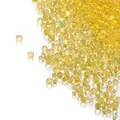 Detailed macro view of yellow iridescent glass bubble beads for DIY jewelry and nail art crafts - Iridescent Yellow