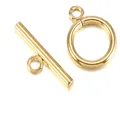 Gold-plated stainless steel OT toggle clasp for DIY jewelry making and bracelet connectors. - Standard T30mm / Gold