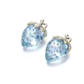 Perles fraises bleu clair transparentes avec capuchons dorés pour création de bijoux DIY - 2 Pièces/Paquet (23x32mm) / Bleu