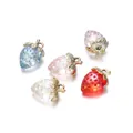 Perles fraises en acrylique transparent colorées pour la création de bijoux DIY - 2 Pièces/Paquet (23x32mm) / Multicolore