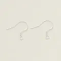 S925 sterling silver fish hook earring wires for DIY jewelry accessories in silver - Style A Thick Silver (GA0627) / 2 Pcs/Set / Silver