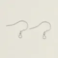 S925 sterling silver earring hooks in classic silver finish for DIY jewelry making - Style A Platinum (GA0627) / 2 Pcs/Set / Silver