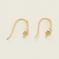 High quality 18K gold plated S925 sterling silver earring hooks with CZ stones for DIY jewelry - Style B Color Retention (GA0627)