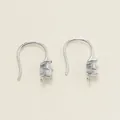 S925 sterling silver earring hooks with clear cubic zirconia for DIY jewelry making - Style C Platinum Color Retention (GA0627)