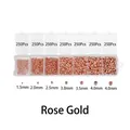 Rose gouden legering afstandhouders kralen set met diverse maten 1,5mm-4,0mm in doos - 7-Vaks Doos / Roségoud