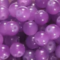 Cuentas redondas de vidrio imitación jade color púrpura para joyería artesanal de bricolaje - Fucsia