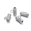 Detail of silver-colored rhinestone paved jewelry connectors for DIY necklace projects. - Amulet Clasp (With Loop) / 11x14mm (1 Piece/Pack) / Silver