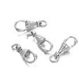 Macro detail of silver jewelry clasps with sparkling cubic zirconia inlay for DIY necklaces - Amulet Holder / 9x27mm (1 Piece) / Silver