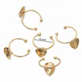 Technical detail showing 18.5mm diameter for stainless steel DIY heart ring bases - Teardrop / 5 Pieces/Pack (Approx. 10x14mm Internal) / Gold