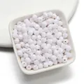 Perles en acrylique facettées blanches pour la fabrication de bijoux DIY - Pack de 100 / Blanc / 4mm