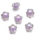 Gros plan de perles de fleurs en acrylique irisées violettes pour bijoux DIY - 10 Pièces/Paquet (17*17.5mm) / Violet
